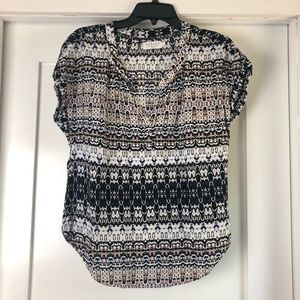 Velvet Graham & Spencer Black Print Top